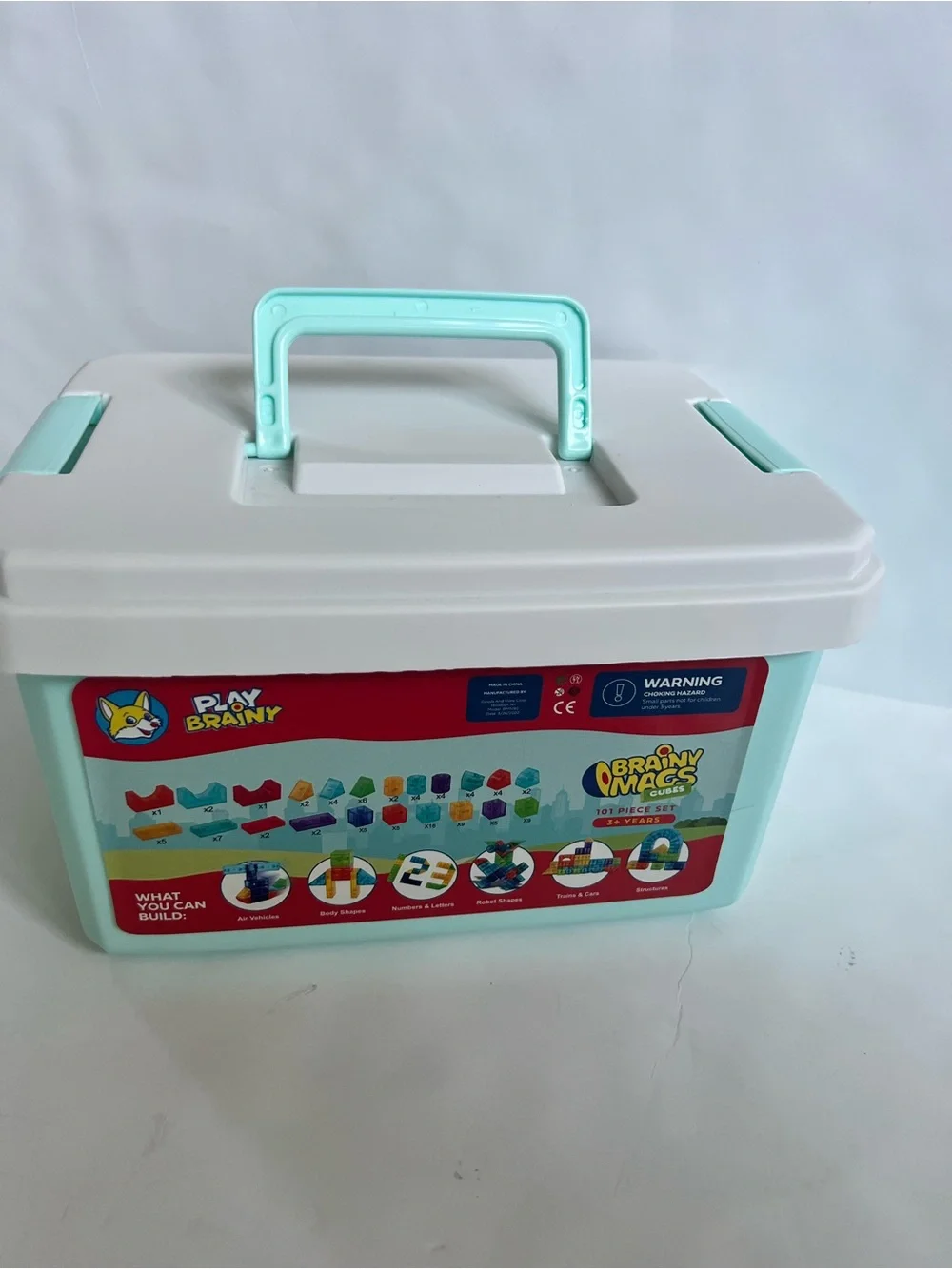 Play Brainy 101 Piece Magnetic Cubes 3D Building Set Stem Educational Montessori